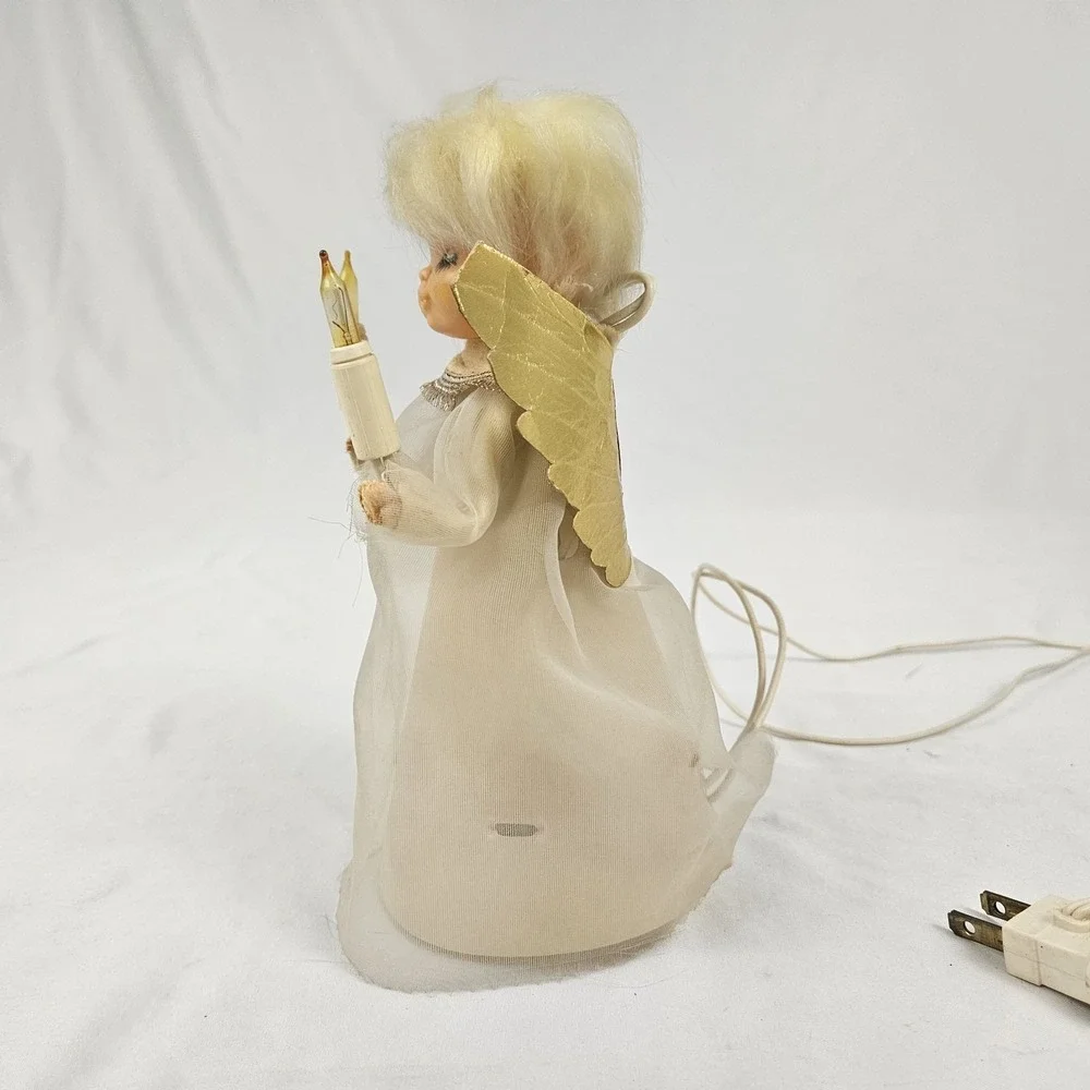 Vintage Lighted Christmas Angel Tree Topper Figure 60's Mid-Century Modern